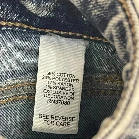 Acid Wash Denim Jeans with Bling/Rhinestone by Cato - Picture 9 of 12